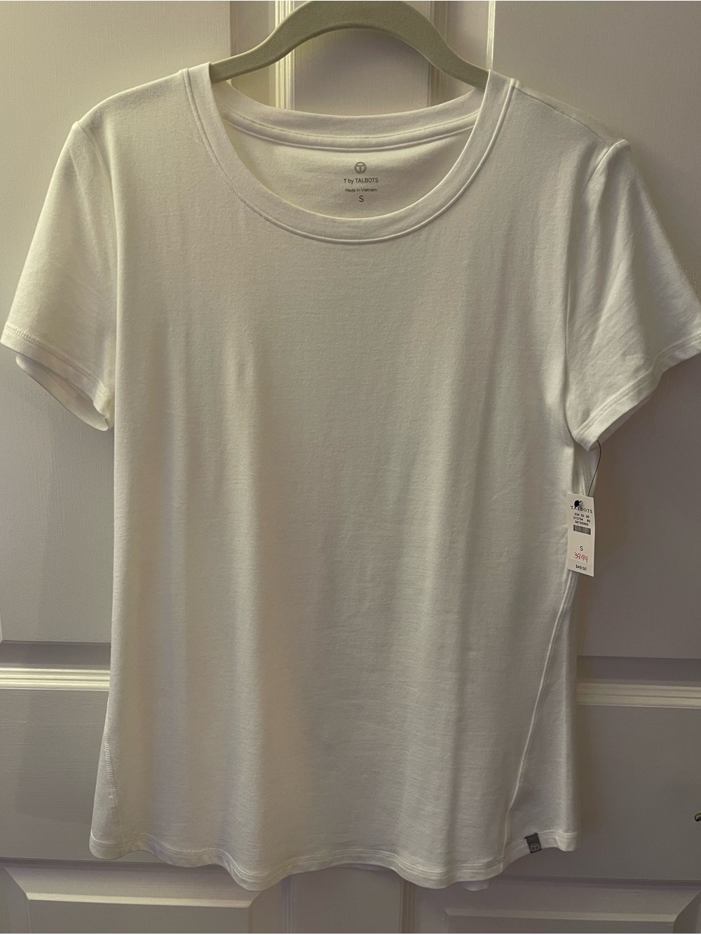 Talbots White Short-Sleeve Crewneck Tee